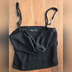 White Fox Black Strappy Tank Dress